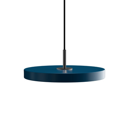 Asteria LED Pendant Light in Petrol Blue/Black (12.2-Inch).