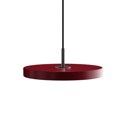 Asteria LED Pendant Light in Ruby Red/Black (12.2-Inch).