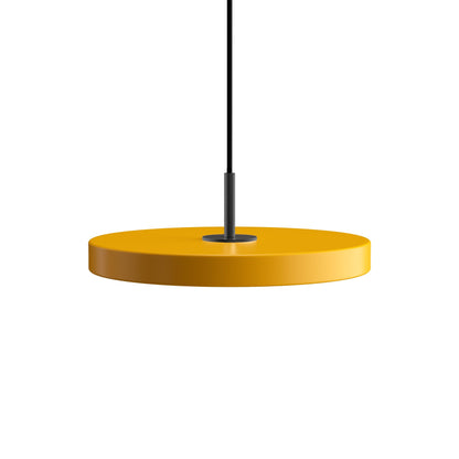Asteria LED Pendant Light in Saffron Yellow/Black (12.2-Inch).