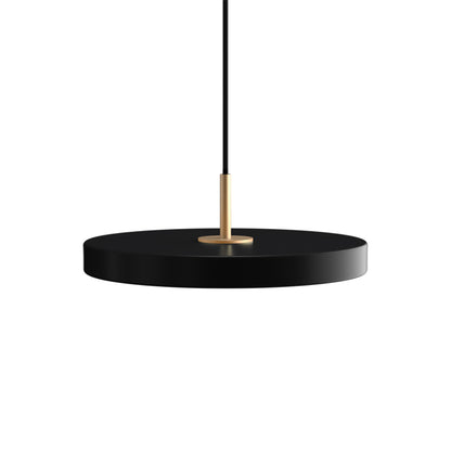 Asteria LED Pendant Light in Black/Brass (12.2-Inch).