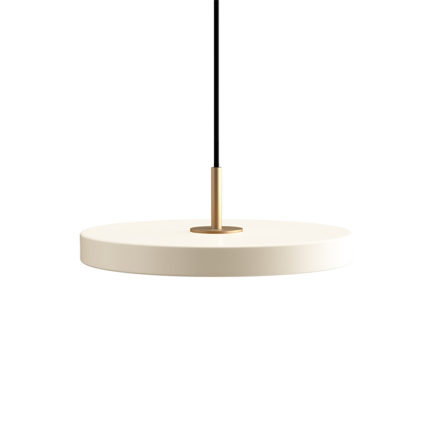 Asteria LED Pendant Light in Pearl White/Brass (12.2-Inch).