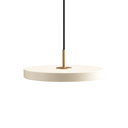 Asteria LED Pendant Light in Pearl White/Brass (12.2-Inch).