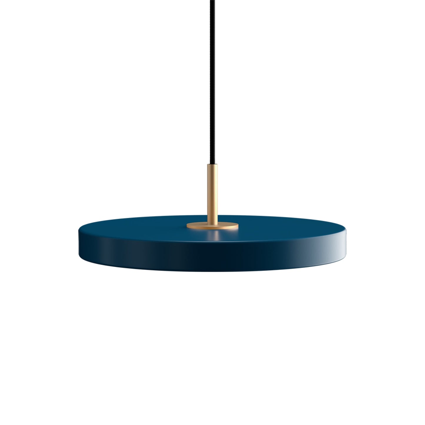 Asteria LED Pendant Light in Petrol Blue/Brass (12.2-Inch).