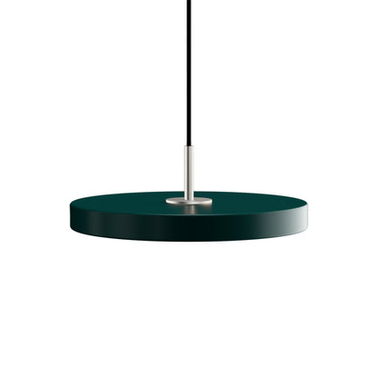 Asteria LED Pendant Light in Forest Green/Steel (12.2-Inch).