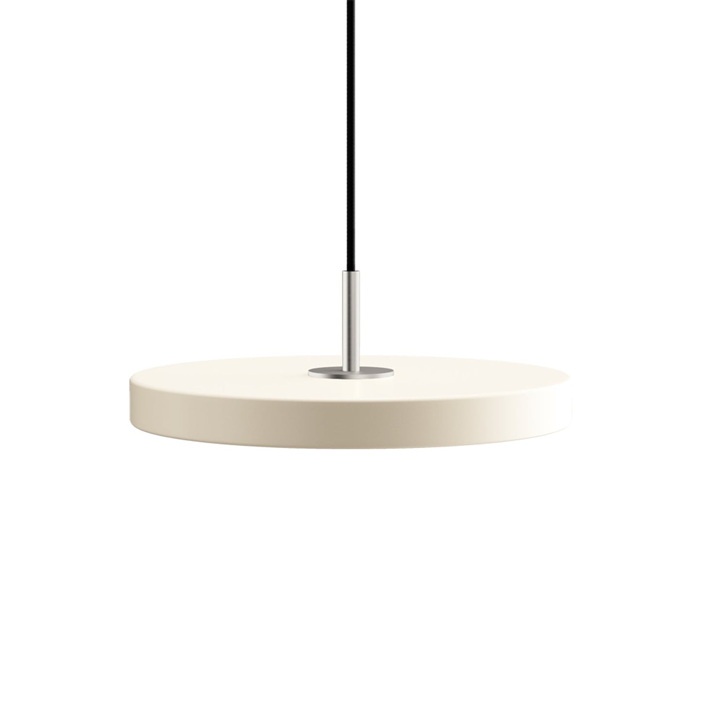 Asteria LED Pendant Light in Pearl White/Steel (12.2-Inch).