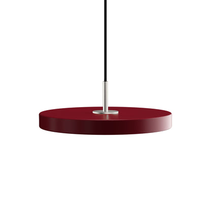 Asteria LED Pendant Light in Ruby Red/Steel (12.2-Inch).