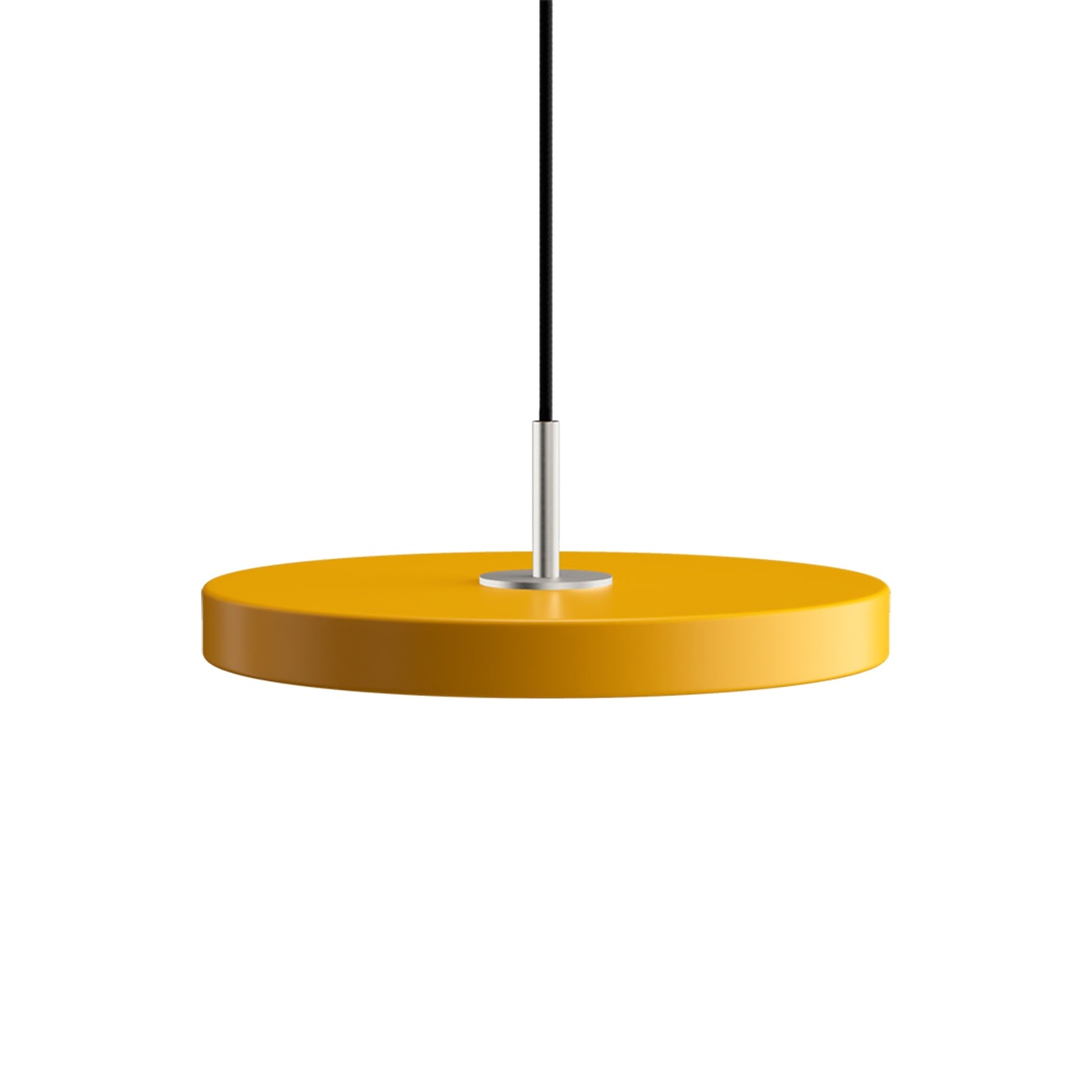 Asteria LED Pendant Light in Saffron Yellow/Steel (12.2-Inch).