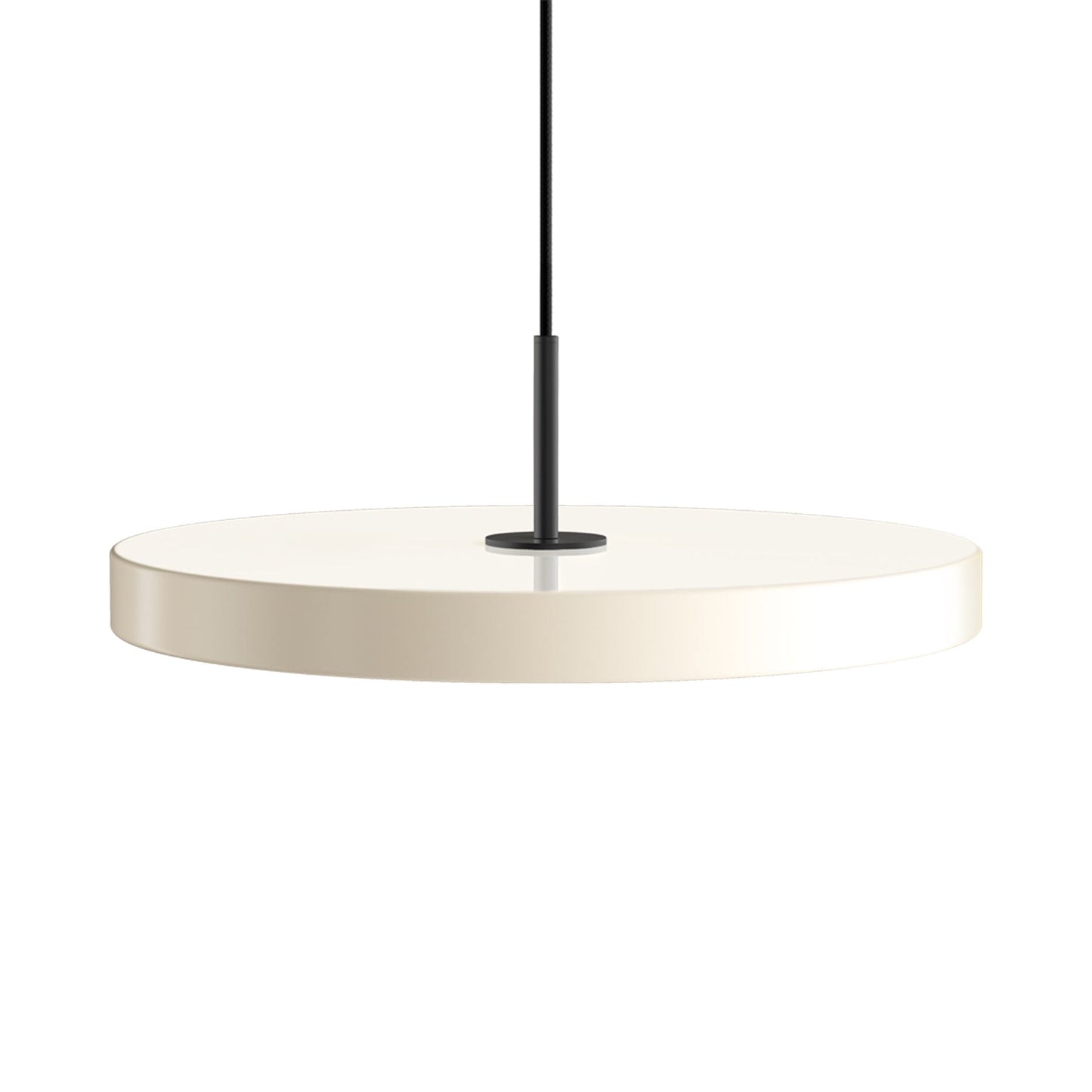 Asteria LED Pendant Light in Pearl White/Black (16.9-Inch).