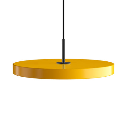 Asteria LED Pendant Light in Saffron Yellow/Black (16.9-Inch).