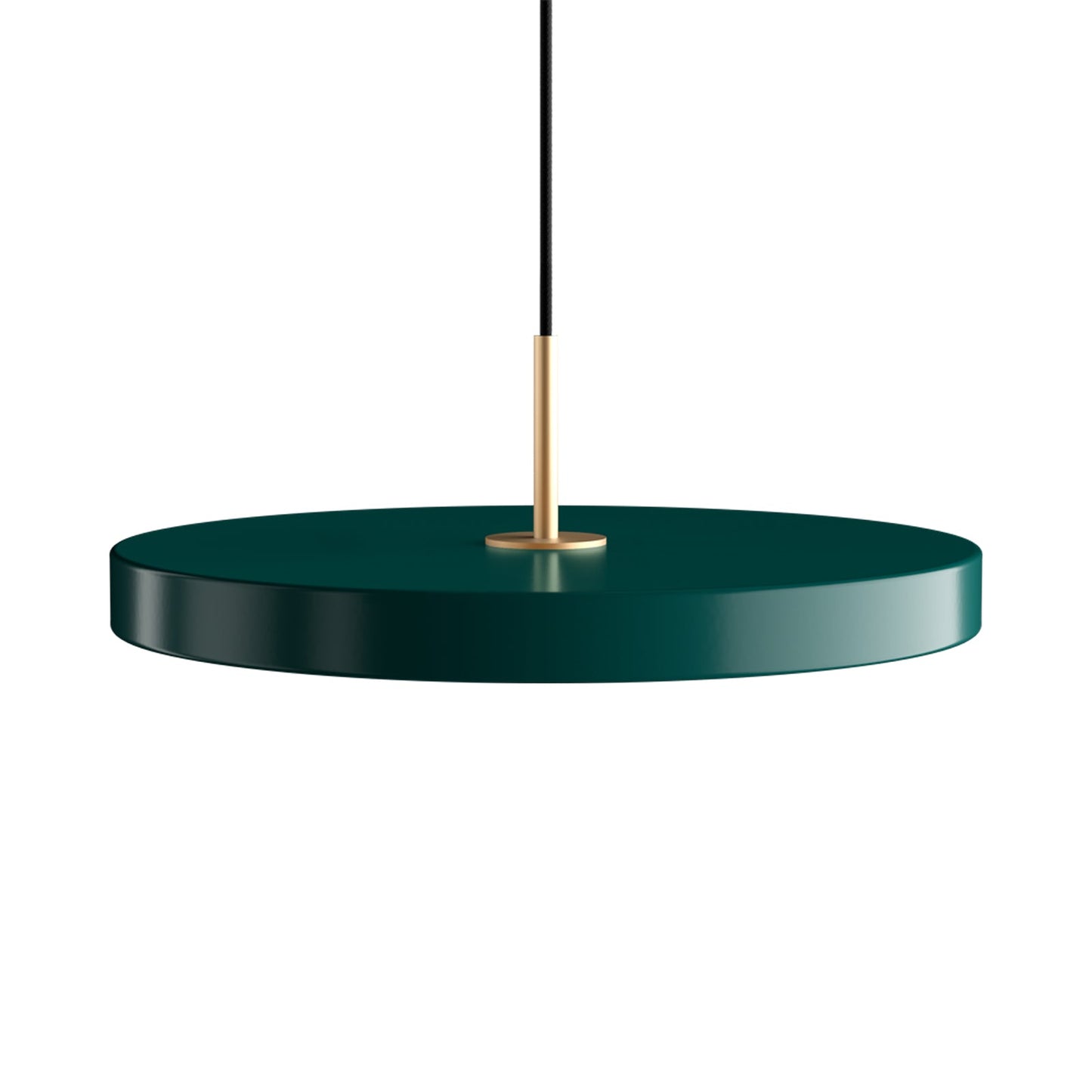 Asteria LED Pendant Light in Forest Green/Brass (16.9-Inch).