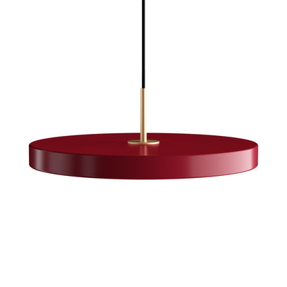 Asteria LED Pendant Light in Ruby Red/Brass (16.9-Inch).