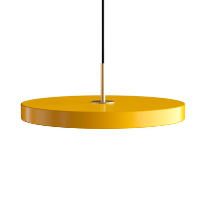 Asteria LED Pendant Light in Saffron Yellow/Brass (16.9-Inch).