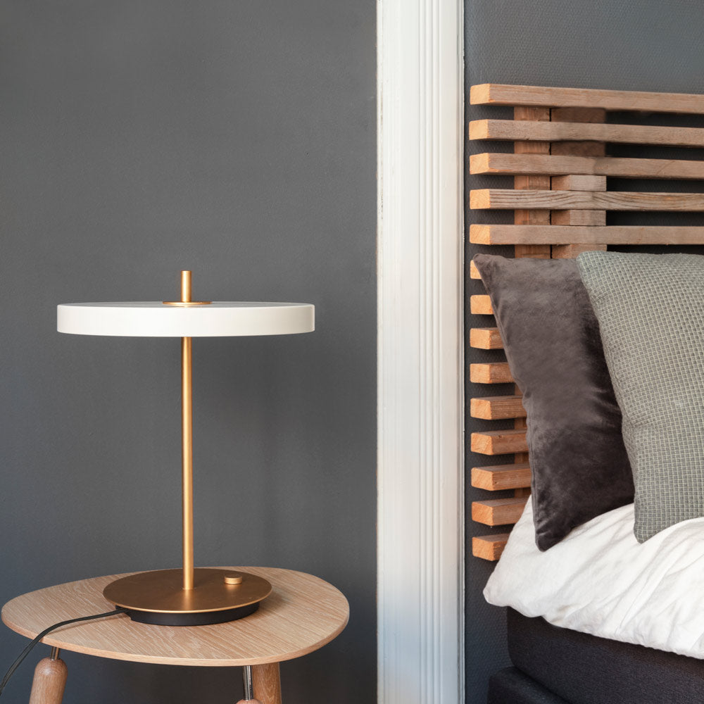 Asteria LED Table Lamp in bedroom.
