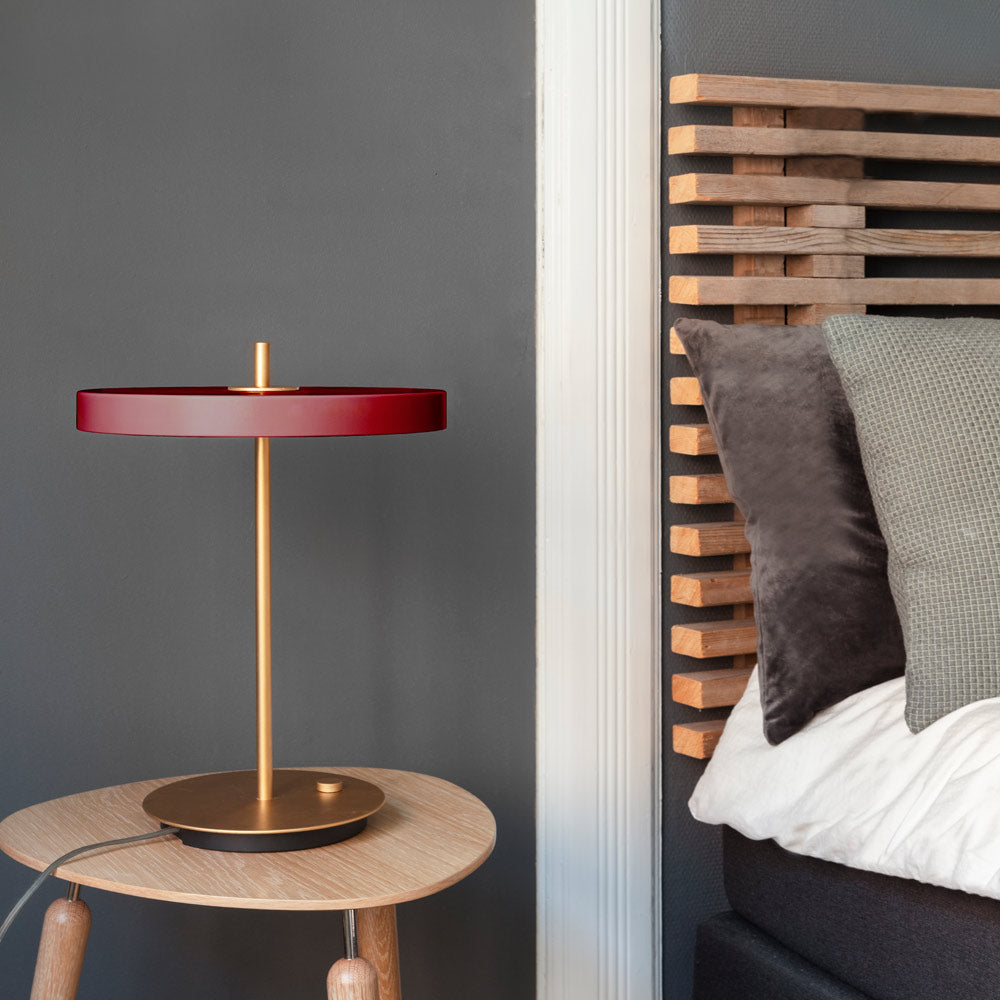 Asteria LED Table Lamp in bedroom.