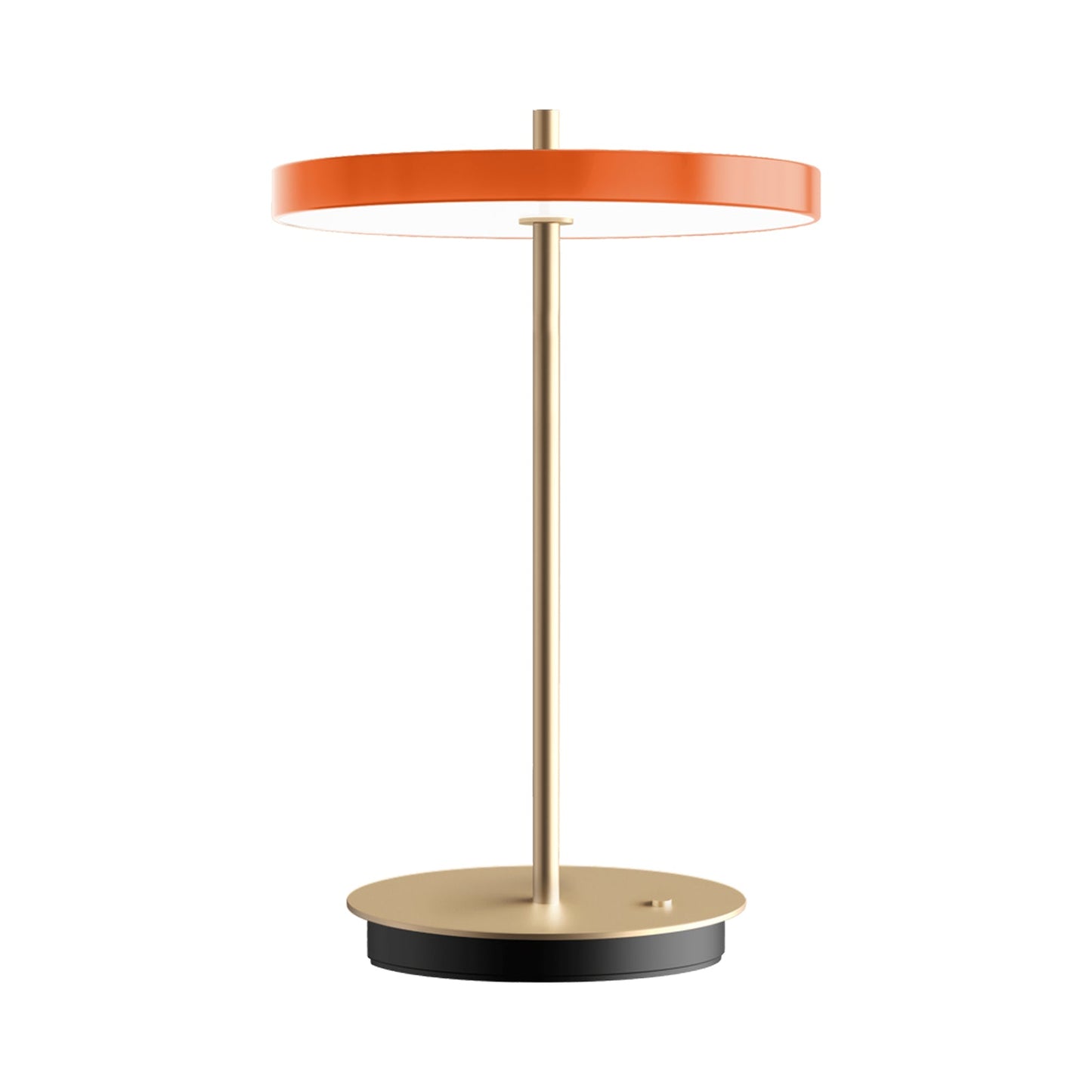 Asteria Move LED Portable Table Lamp in Nuance Orange/Brass.