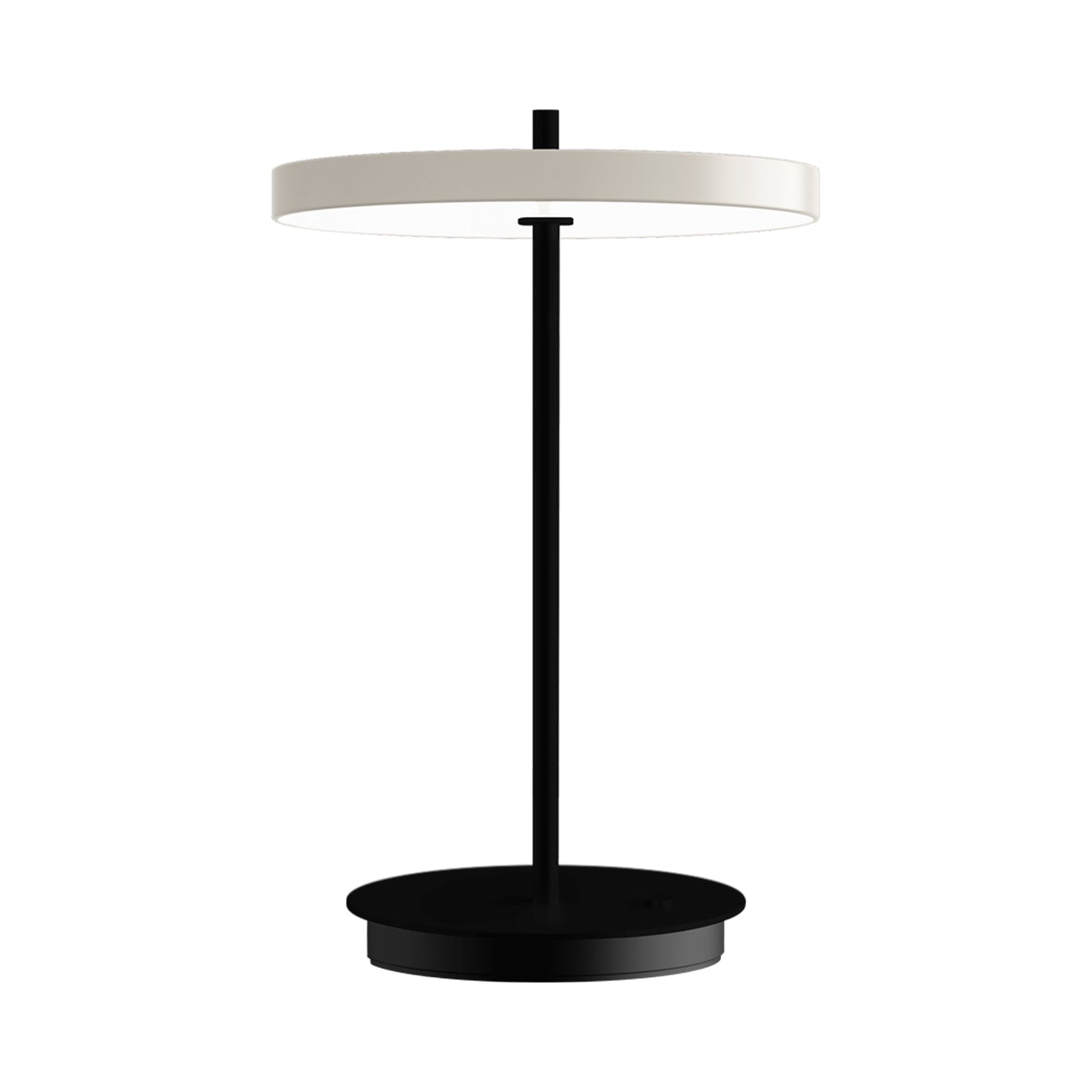 Asteria Move LED Portable Table Lamp in Pearl White/Black.