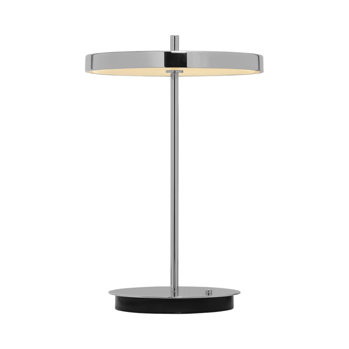 Asteria Move LED Portable Table Lamp in Polished Steel/Polished Steel.