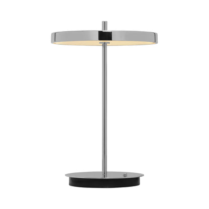Asteria Move LED Portable Table Lamp in Polished Steel/Polished Steel.