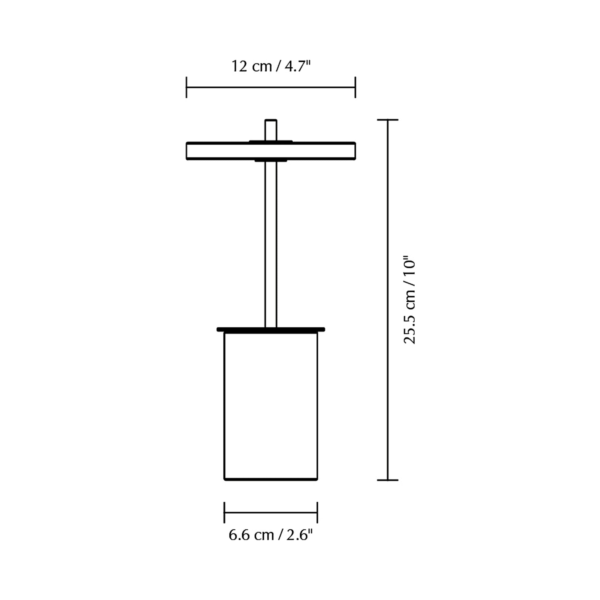 Asteria Move Mini LED Portable Table Lamp - line drawing.