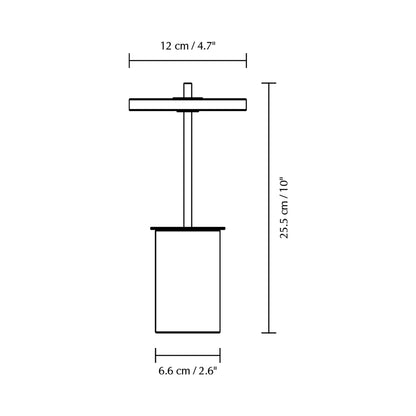 Asteria Move Mini LED Portable Table Lamp - line drawing.