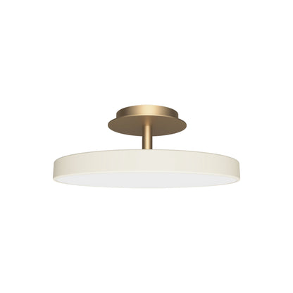 Asteria Up LED Flush Mount Ceiling Light in Pearl White (16.9-Inch).