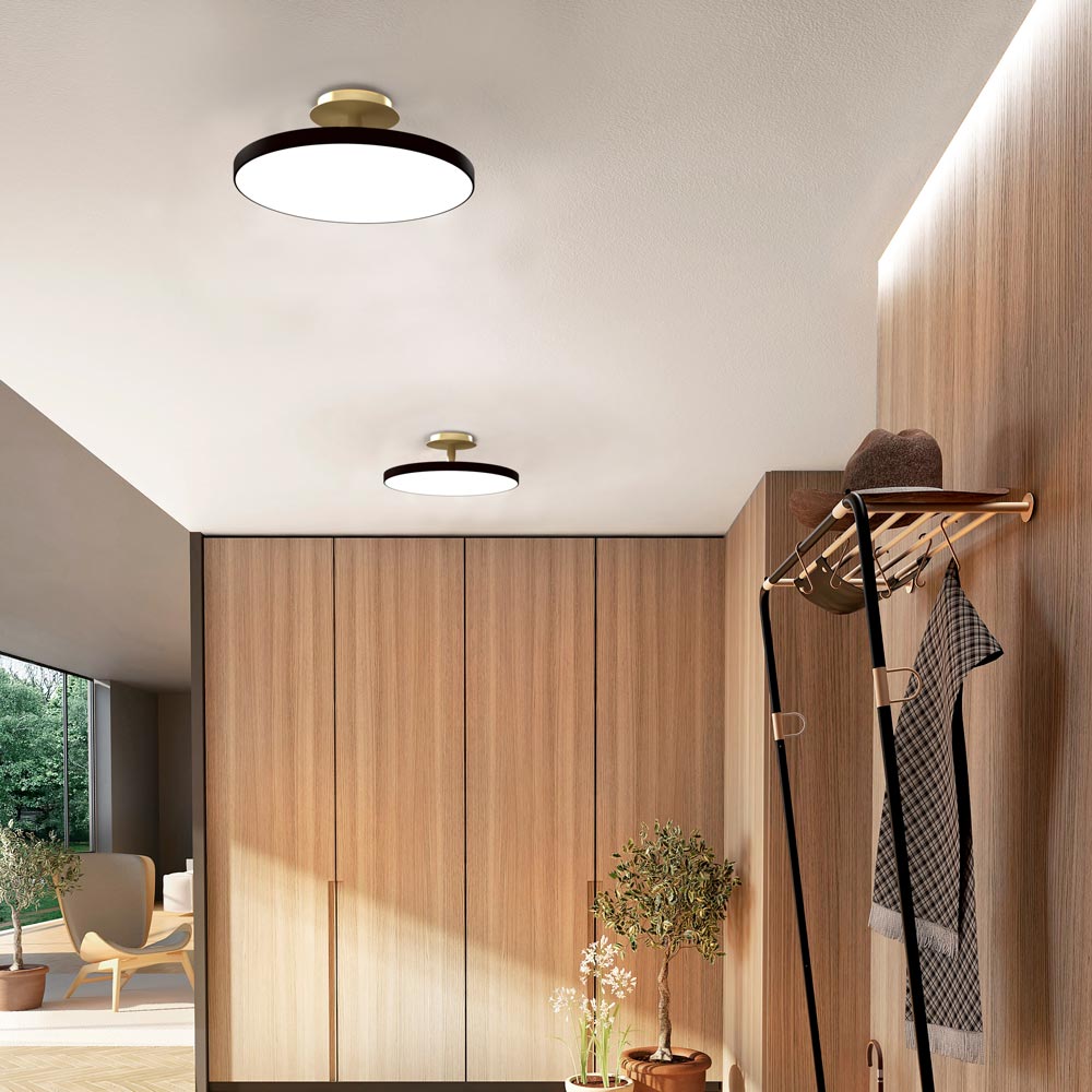 Asteria Up LED Flush Mount Ceiling Light in living room.