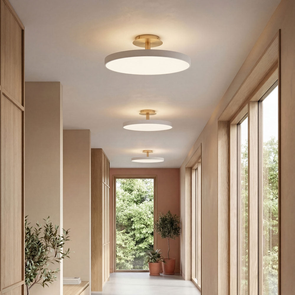 Asteria Up LED Flush Mount Ceiling Light in hallway.