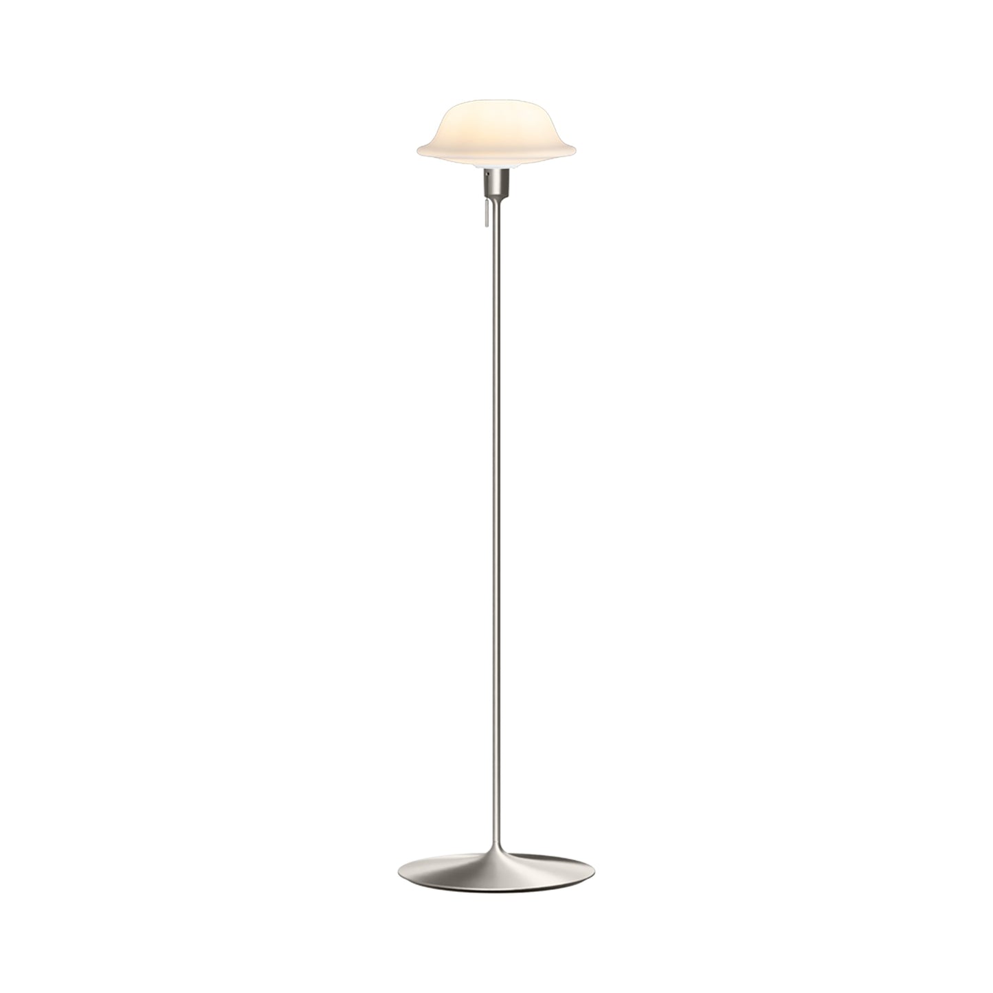 Butler Floor Lamp in Brushed Steel.