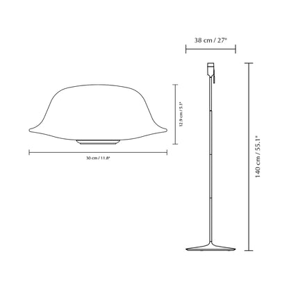 Butler Floor Lamp - line drawing.