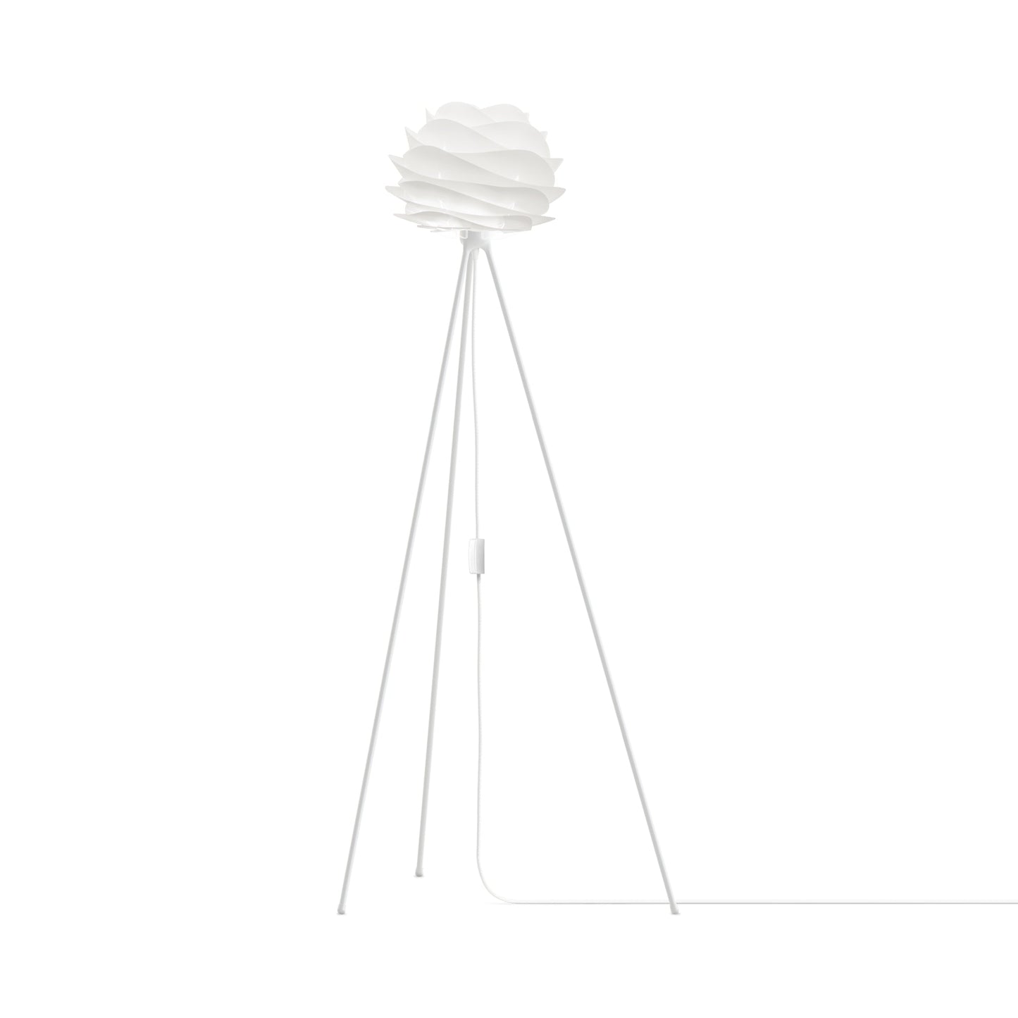 Carmina Tripod Floor Lamp in White/White (51-Inch).
