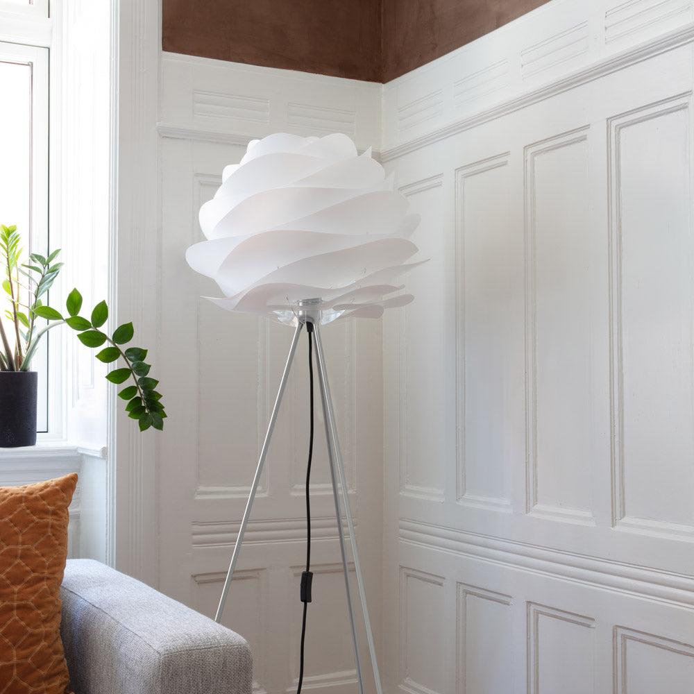 Carmina Tripod Floor Lamp in living room.