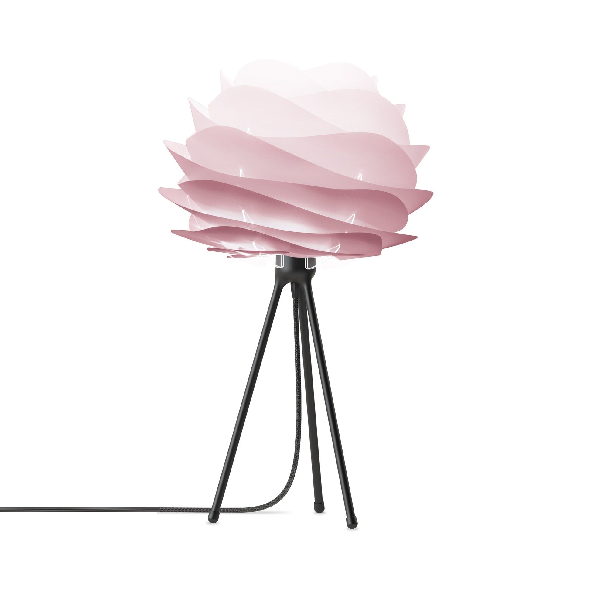 Carmina Tripod Table Lamp in Black/Rose (21-Inch).