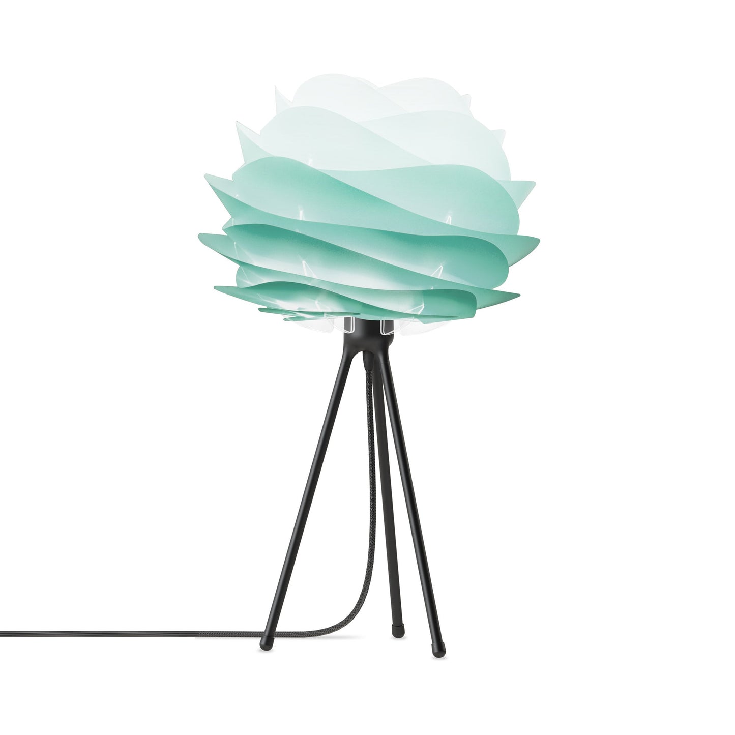 Carmina Tripod Table Lamp in Black/Turquoise (21-Inch).