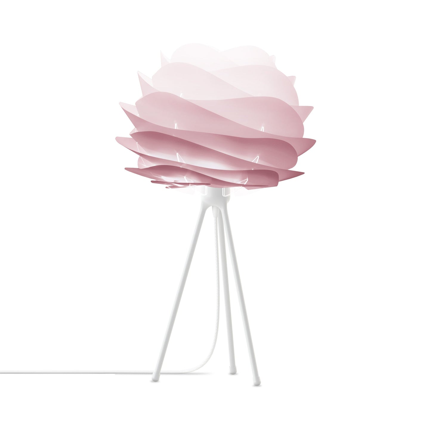 Carmina Tripod Table Lamp in White/Rose (21-Inch).