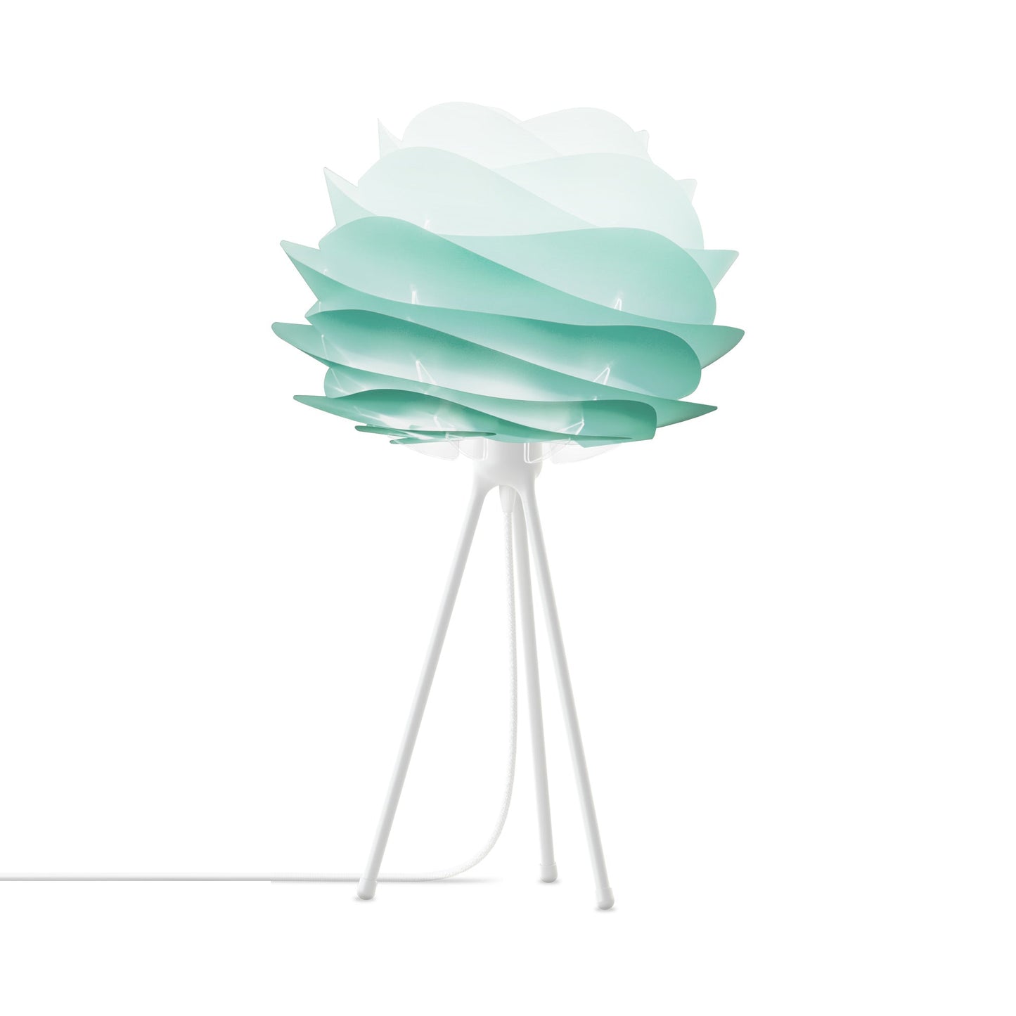 Carmina Tripod Table Lamp in White/Turquoise (21-Inch).