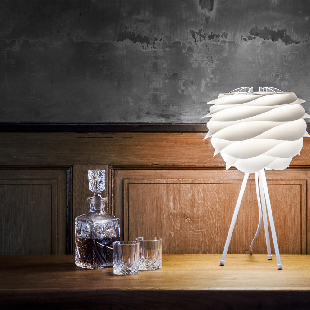Carmina Tripod Table Lamp in living room.