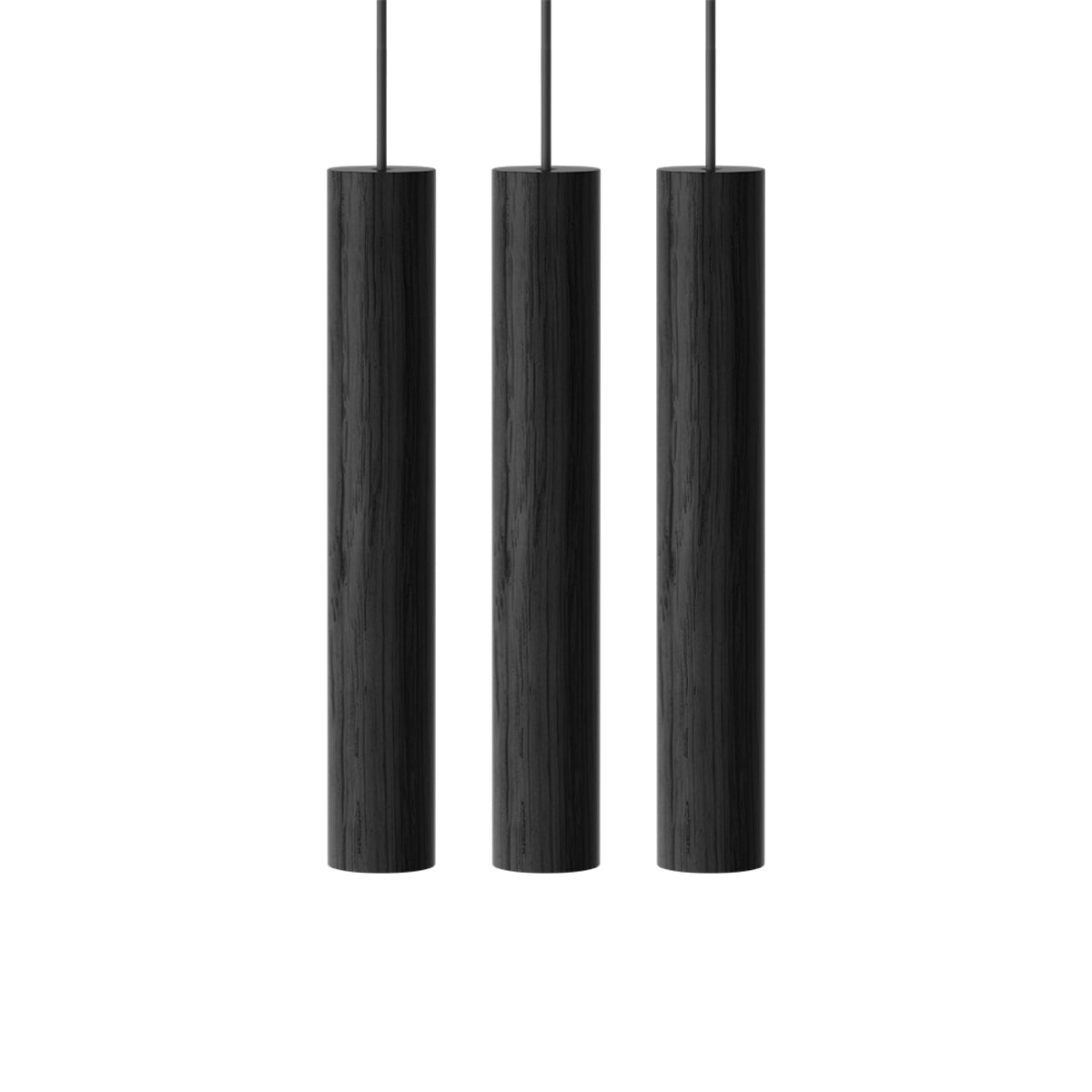 Chimes LED Cluster Pendant Light in Black Oak.