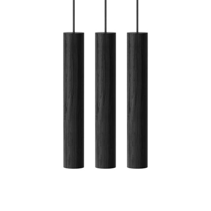 Chimes LED Cluster Pendant Light in Black Oak.