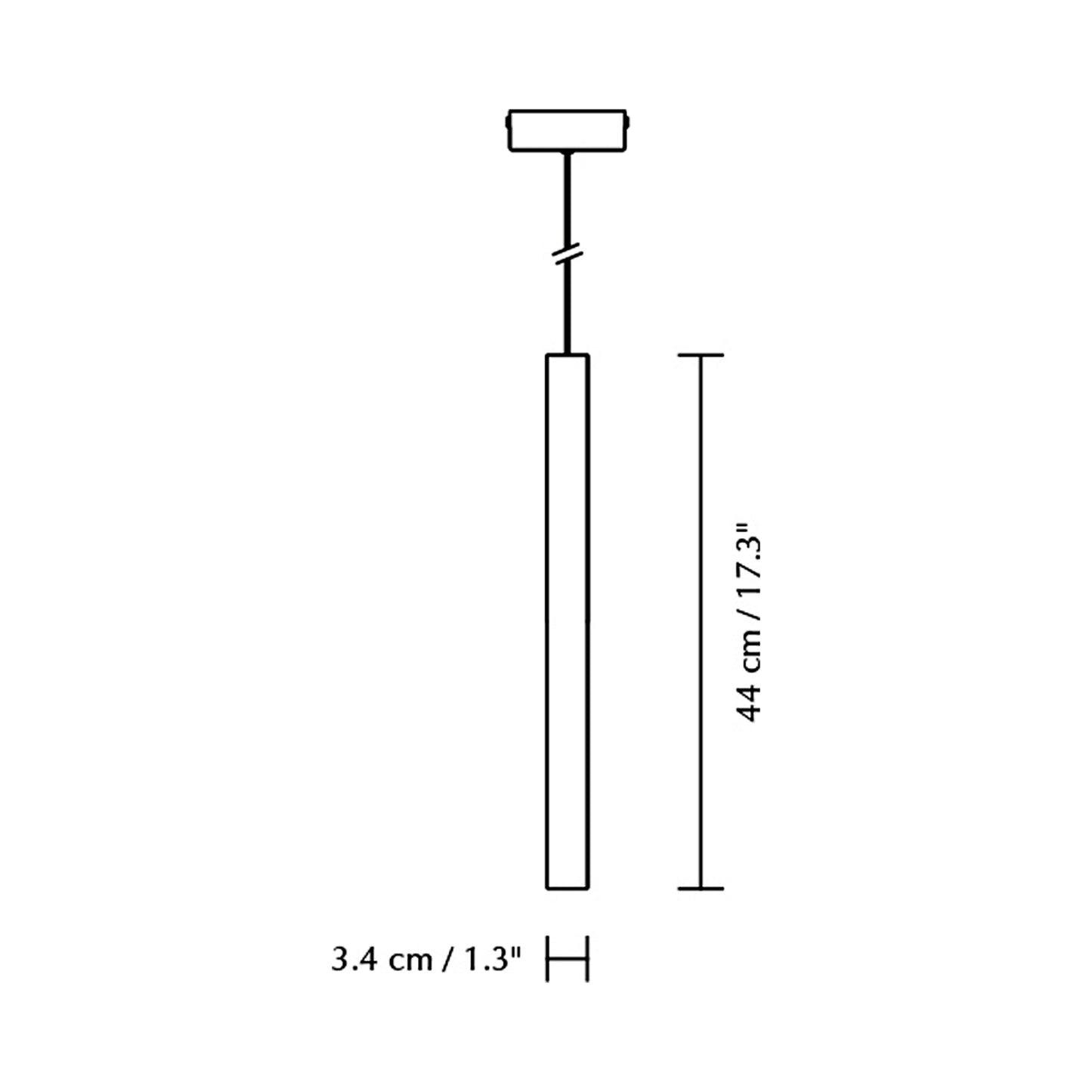 Chimes LED Pendant Light - line drawing.