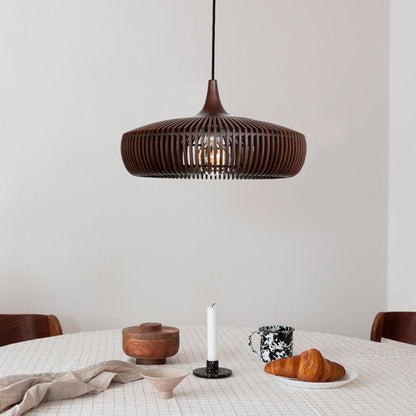 Clava Dine Wood Pendant Light in dining room.
