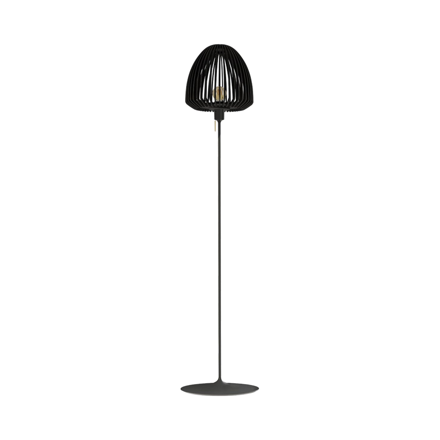 Clava Wood Floor Lamp in Black/Black Oak.