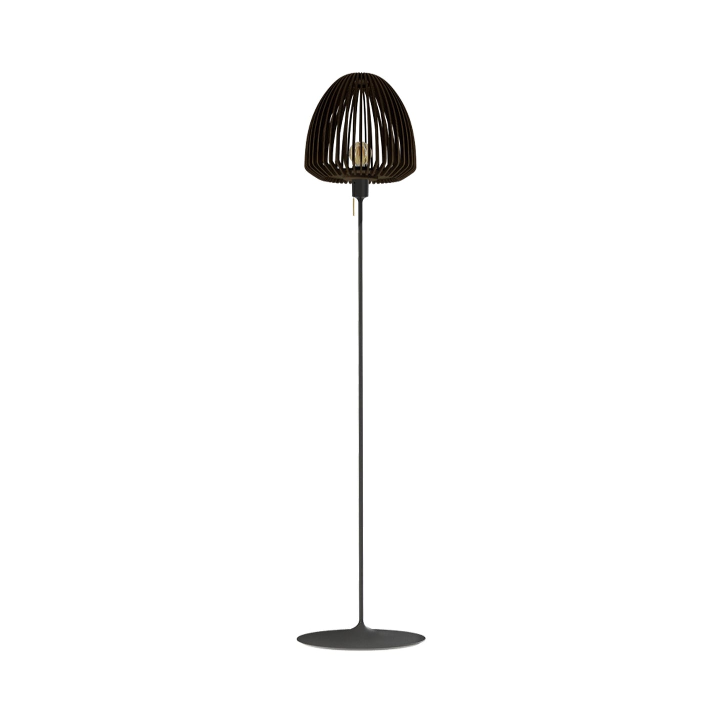 Clava Wood Floor Lamp in Black/Dark Oak.