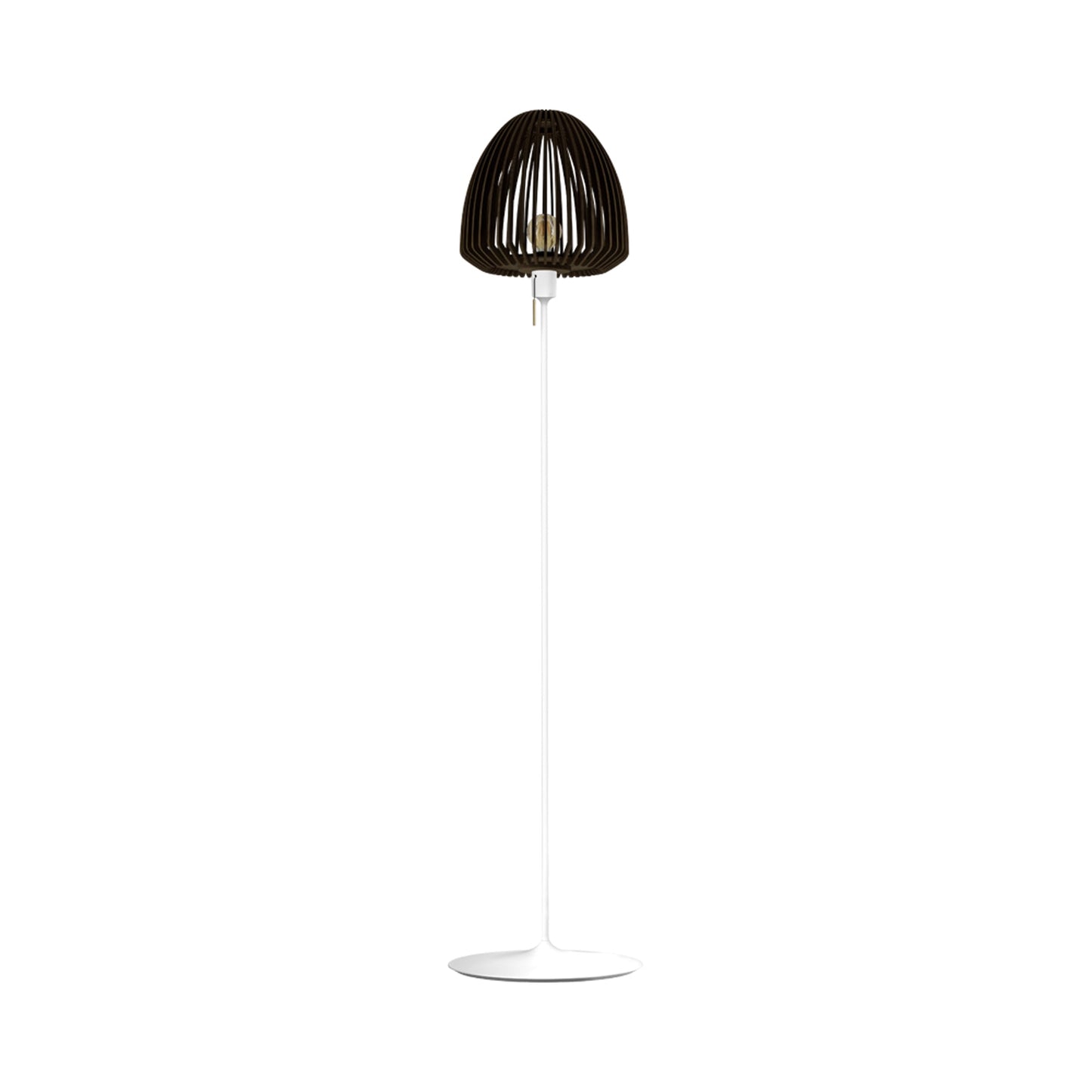 Clava Wood Floor Lamp in White/Dark Oak.
