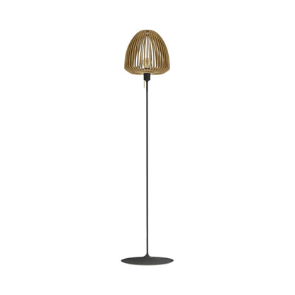 Clava Wood Floor Lamp in Black/Oak.