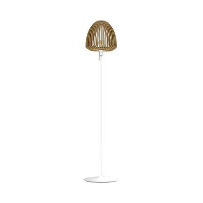 Clava Wood Floor Lamp in White/Oak.