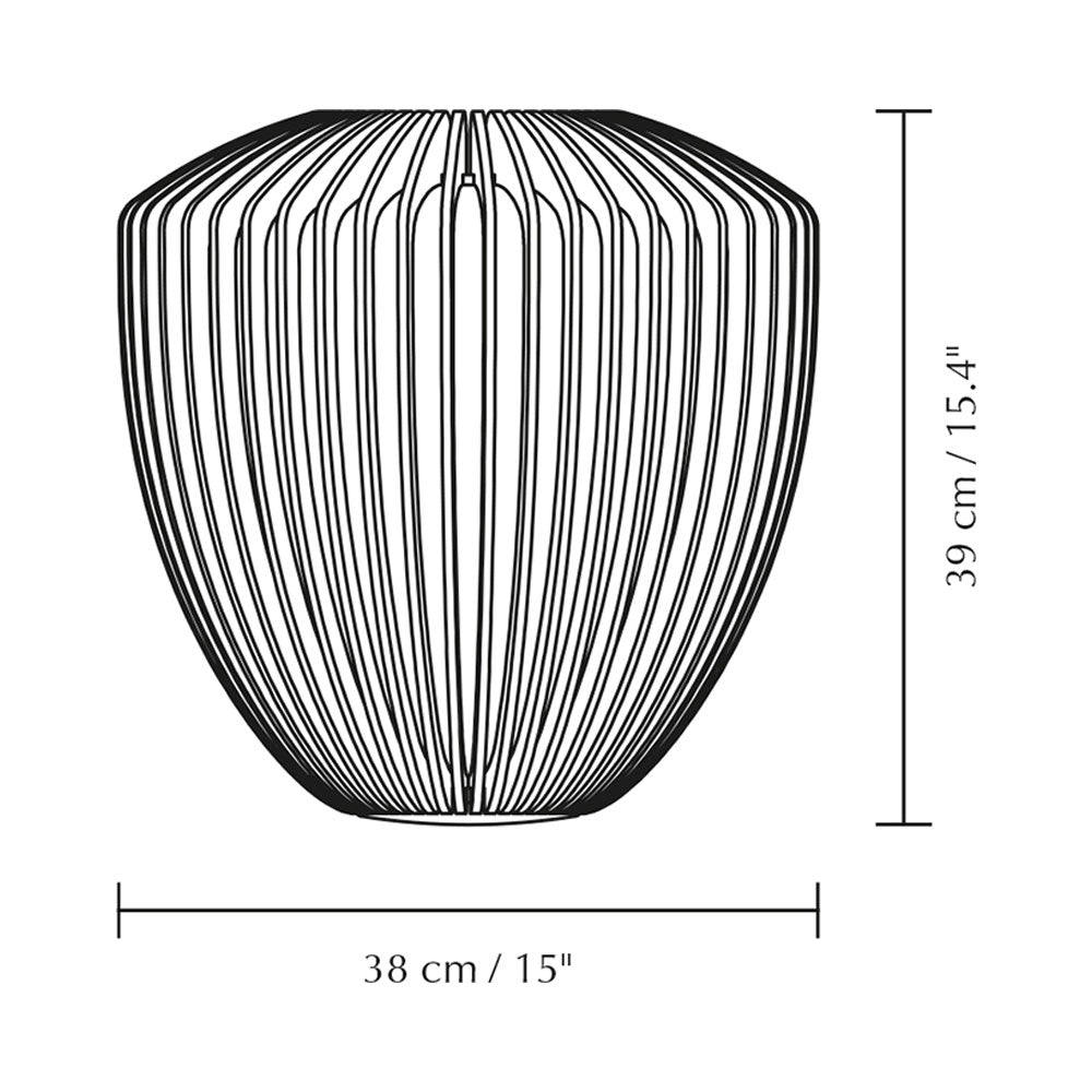 Clava Wood Lamp Shade - line drawing.