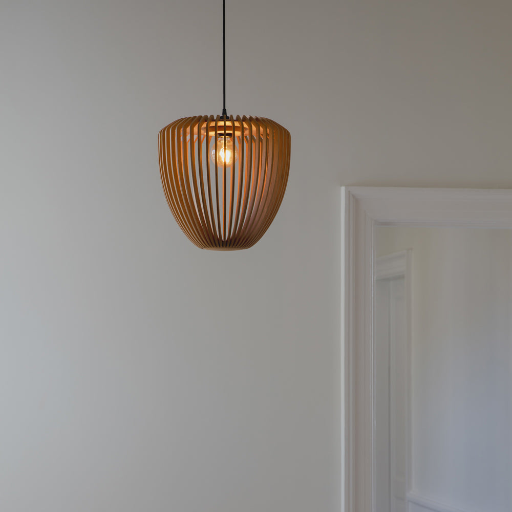 Clava Wood Pendant Light in Detail.