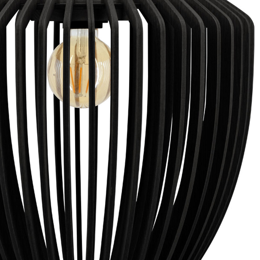 Clava Wood Tripod Floor Lamp in Detail.