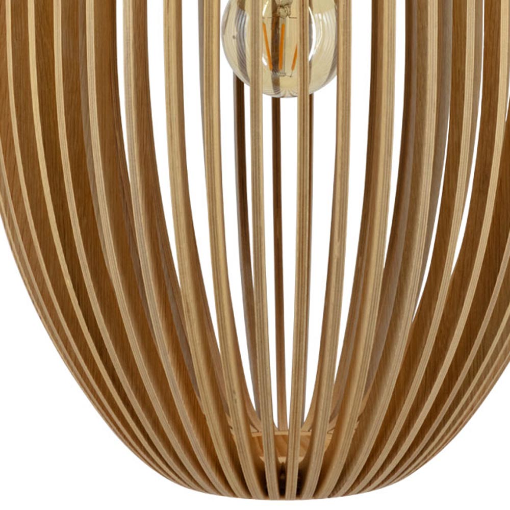 Clava Wood Tripod Floor Lamp in Detail.