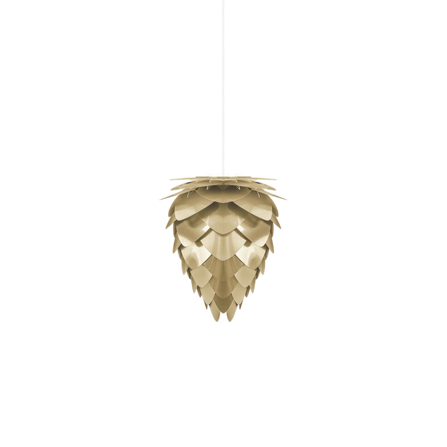 Conia Pendant Light in Brushed Brass/White (11-Inch).